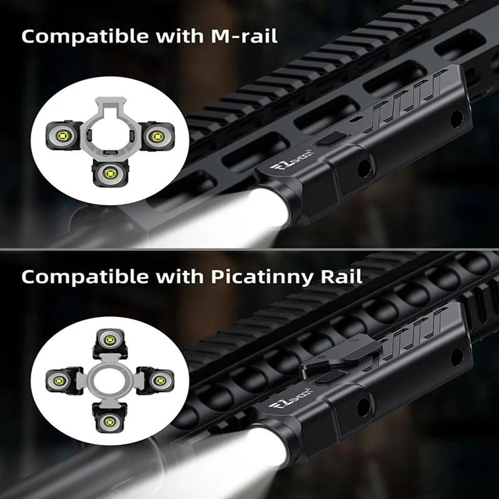 1700 Lumens Tactical LED Flashlight With Picatinny Rail Mount And Strobe Mode 5