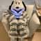 Womens Cartoon Puppy Hooded Coral Fleece Pajama Set Warm Winter Loungewear 1