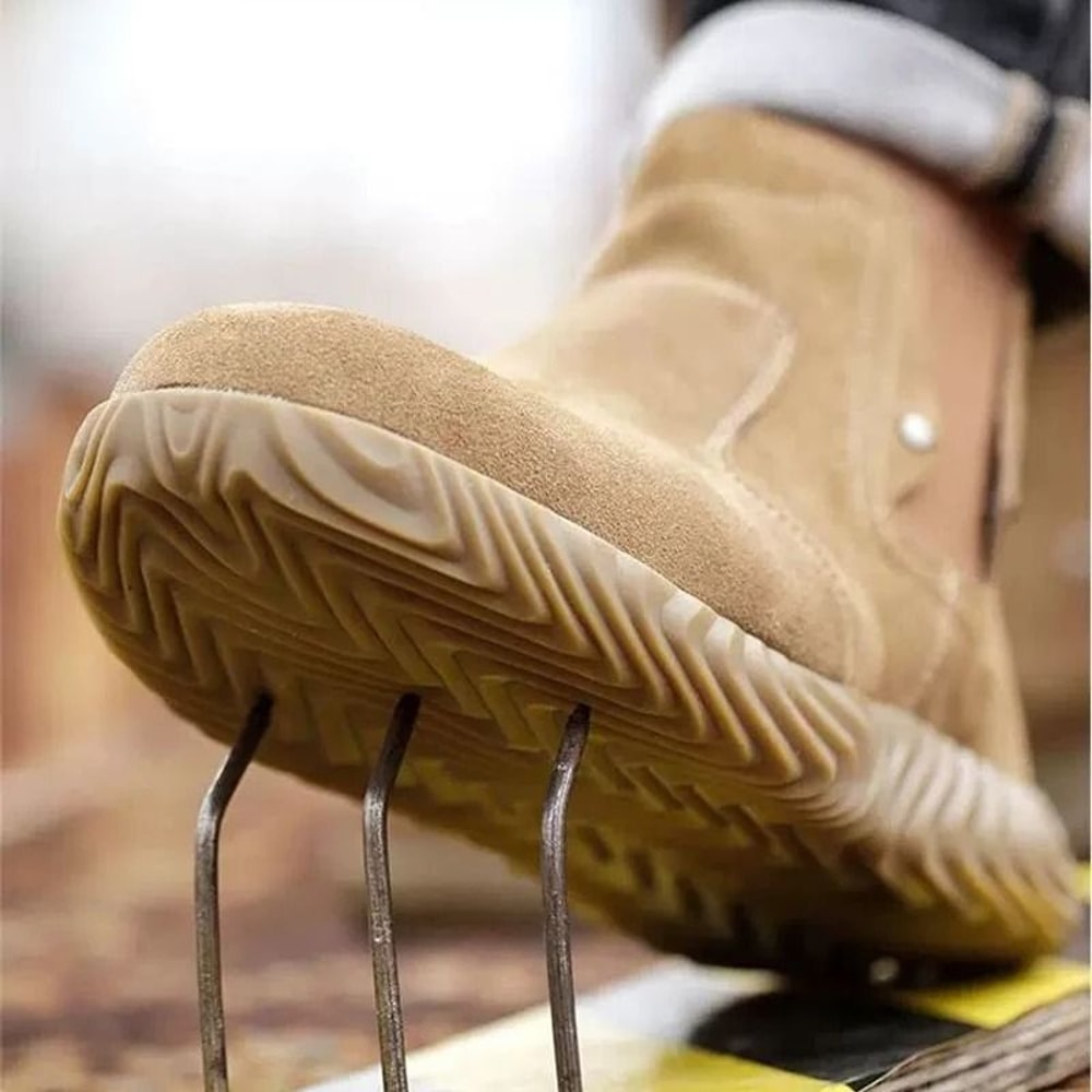 Mens Cowhide Welding Safety Boots Anti Scalding Puncture Proof Work Shoes 7