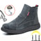 Mens Cowhide Welding Safety Boots Anti Scalding Puncture Proof Work Shoes 4