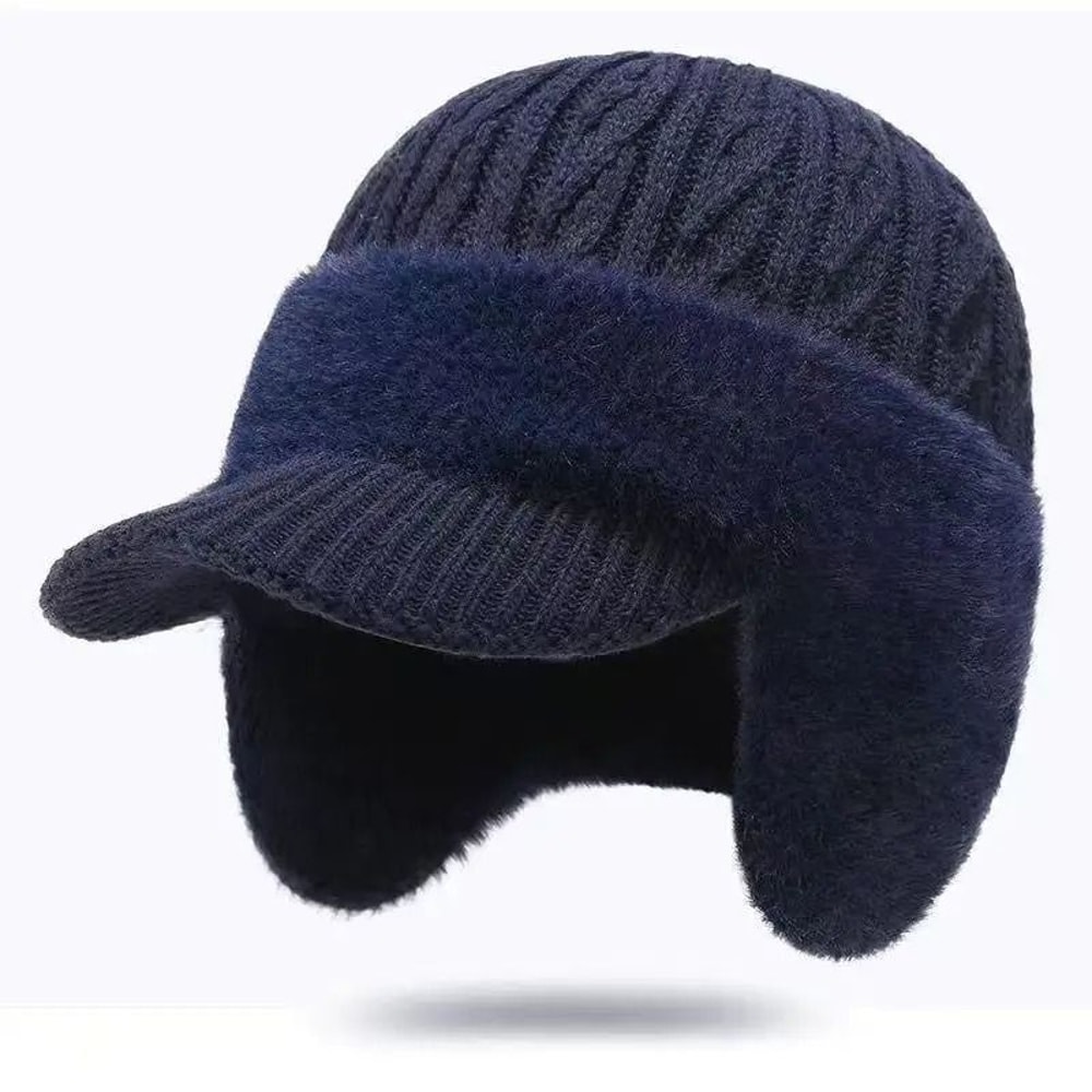 Unisex Plush Fur Lined Winter Earflap Beanie Hat For Outdoor Sports 1
