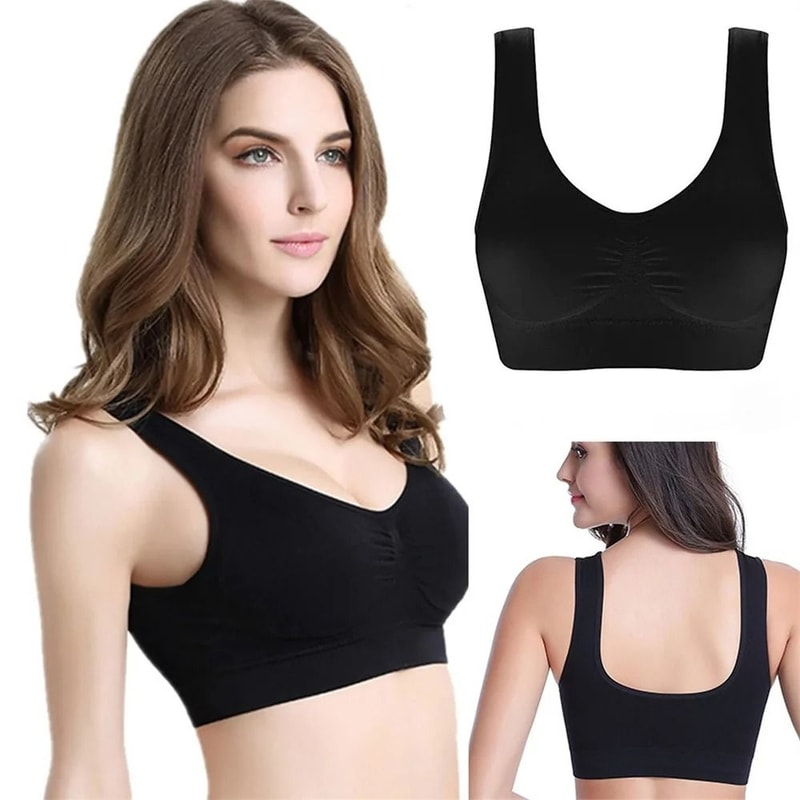 Womens Seamless Sports Bra Crop Top Breathable Fitness Tube 0