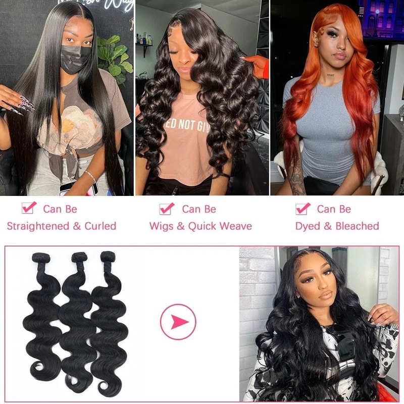 Brazilian Body Wave Remy Human Hair Bundles Double Weft Extensions 38 To 40 Inch 2