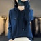 Korean Style Loose Fit Knitted Hoodie Women Cozy Spring To Winter Pullover 1