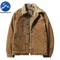 Mens Winter Corduroy Parka Plus Velvet Cotton Jacket Korean Casual Style 4