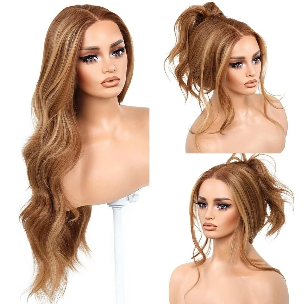 Balayage Blonde 13x6 Lace Front Body Wave Wig HD Synthetic Honey Ombre 0