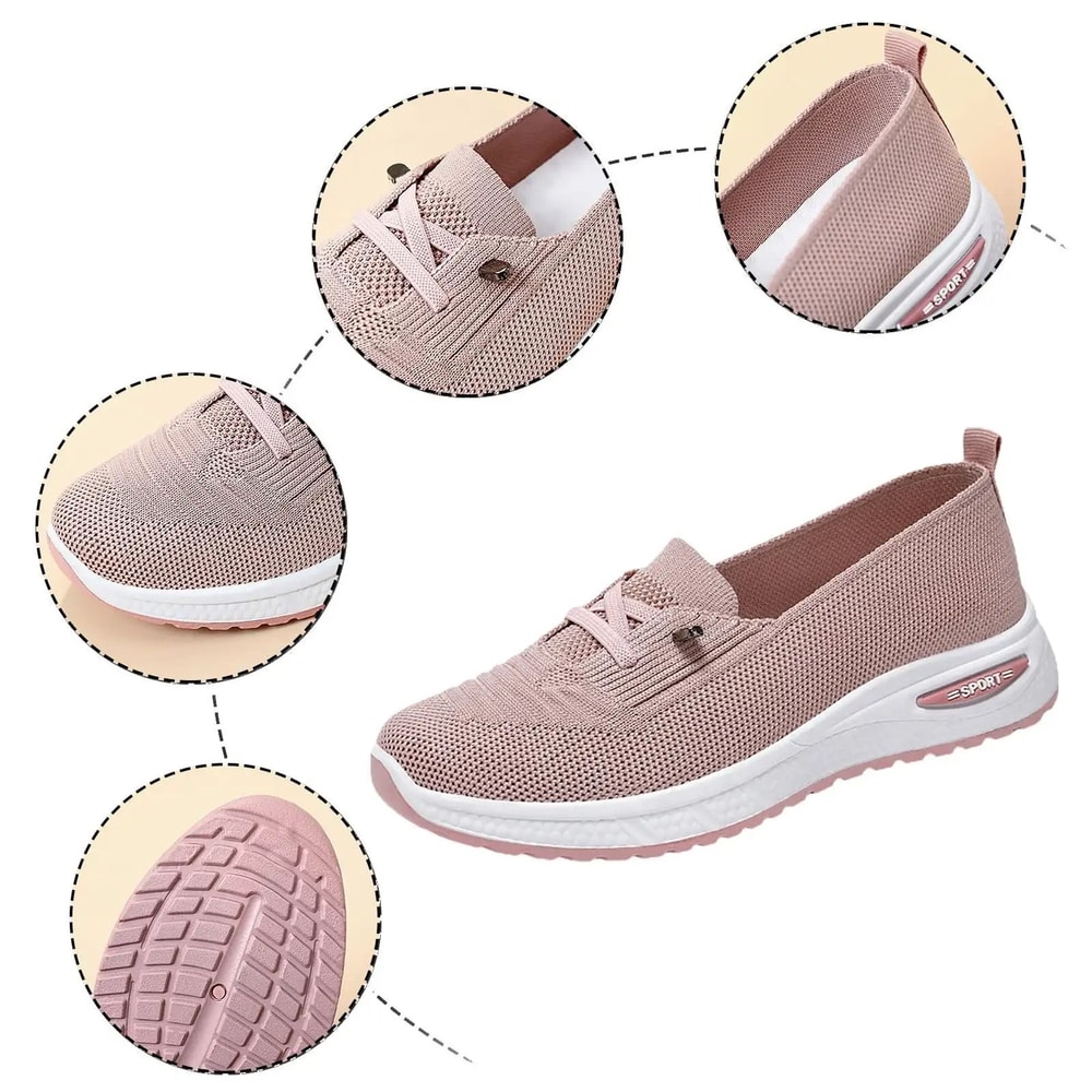 Womens Breathable Mesh Slip On Sneakers Orthopedic Platform Trainers 0