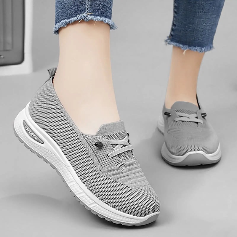 Womens Breathable Mesh Slip On Sneakers Orthopedic Platform Trainers 5