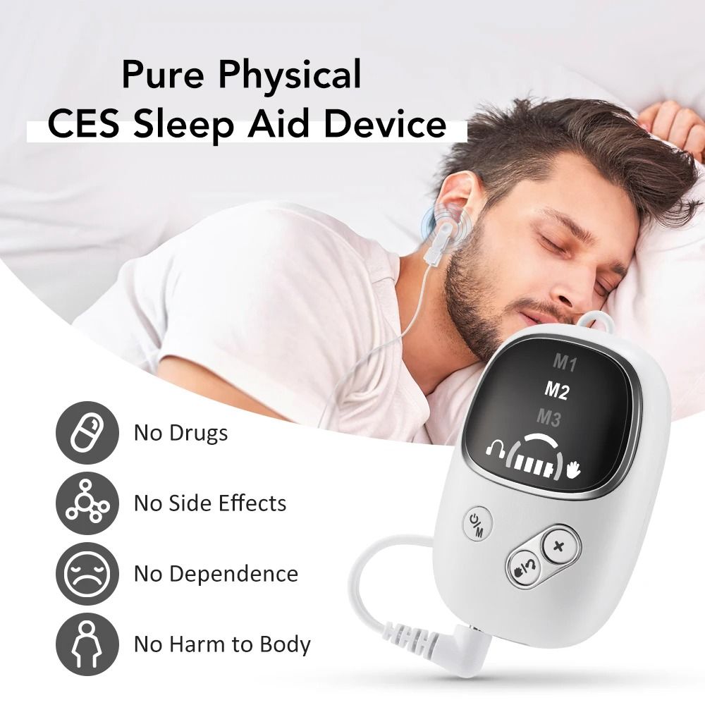 Handheld CES Sleep Aid Device Microcurrent Ear Clip Stress Relief Massager 2