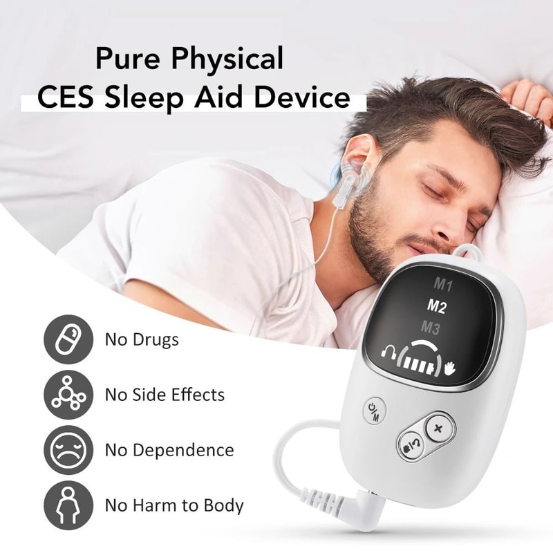 Handheld CES Sleep Aid Device Microcurrent Ear Clip Stress Relief Massager 2