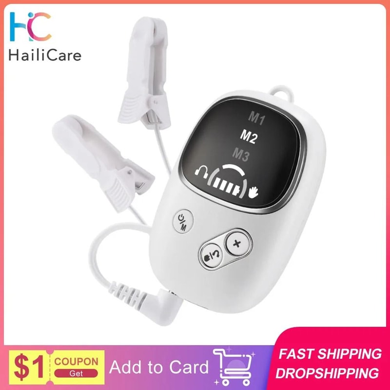 Handheld CES Sleep Aid Device Microcurrent Ear Clip Stress Relief Massager 0