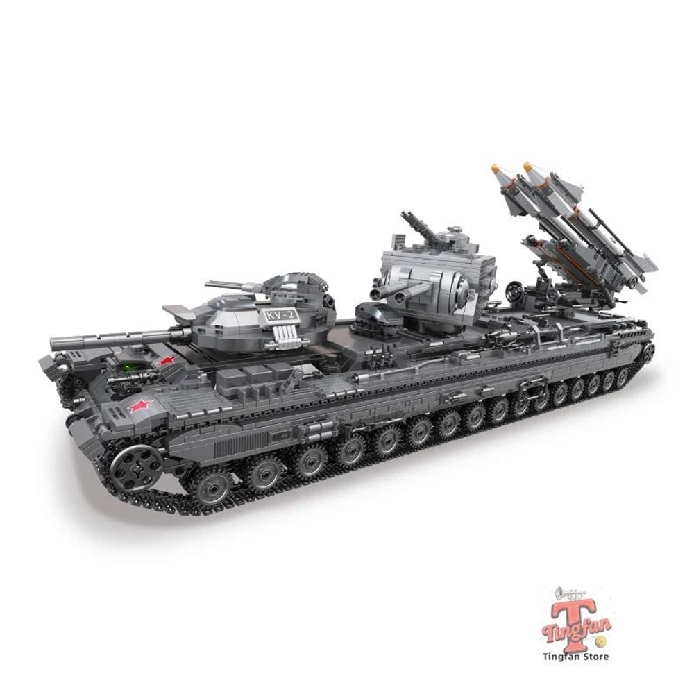 WW2 Soviet KV 2 Tank Building Blocks Military Model DIY Brick Set 3
