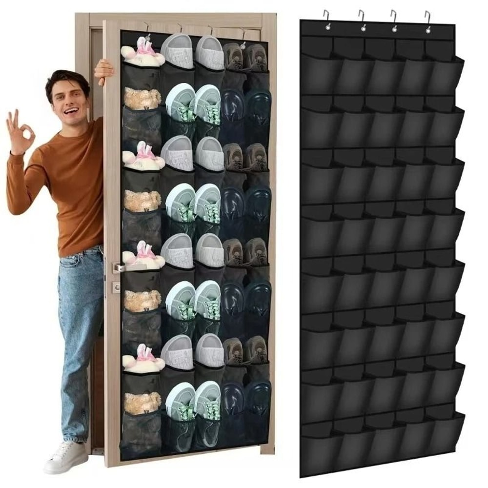 Over The Door Shoe Rack Hanging Organizer With Large Mesh Pockets 17