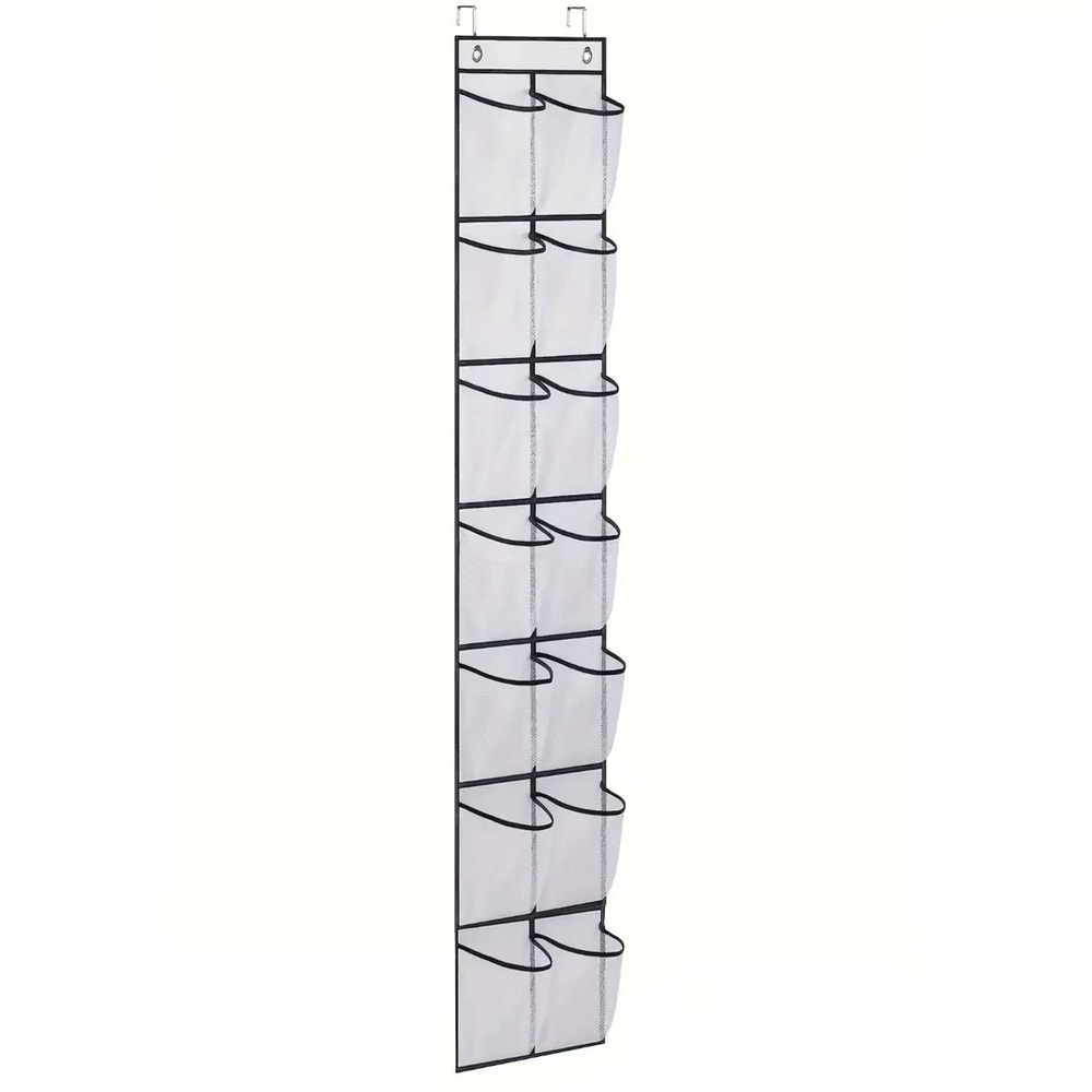 Over The Door Shoe Rack Hanging Organizer With Large Mesh Pockets 6