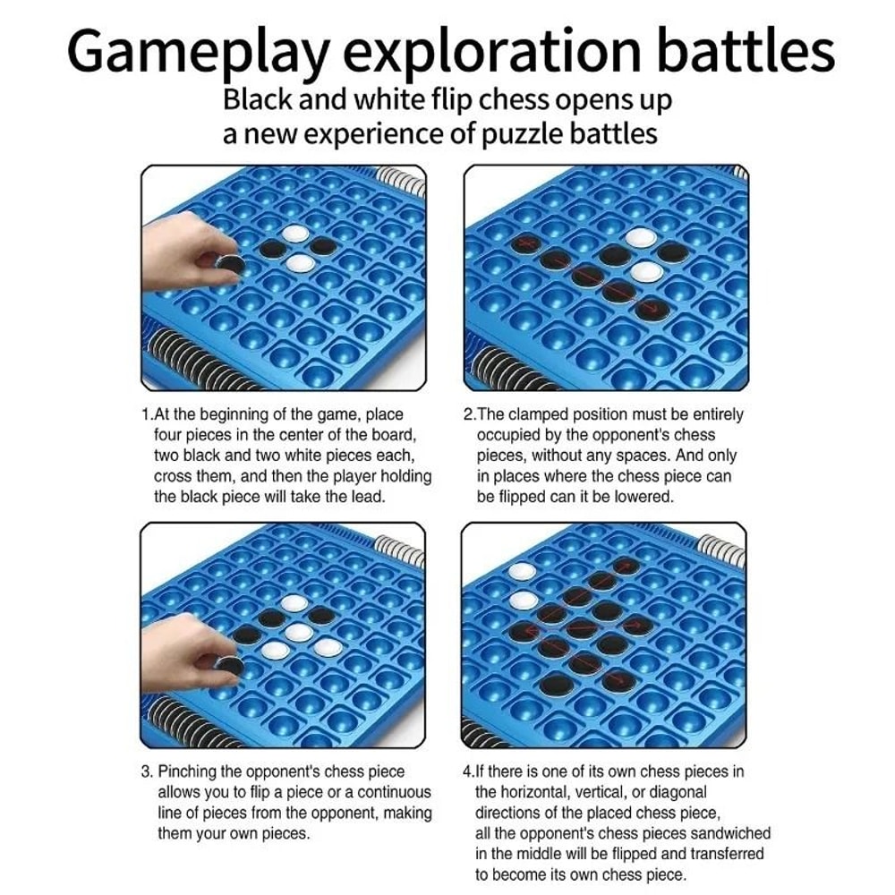 Dual Side Flip Board Strategy Game For Two Players Logic Training 6