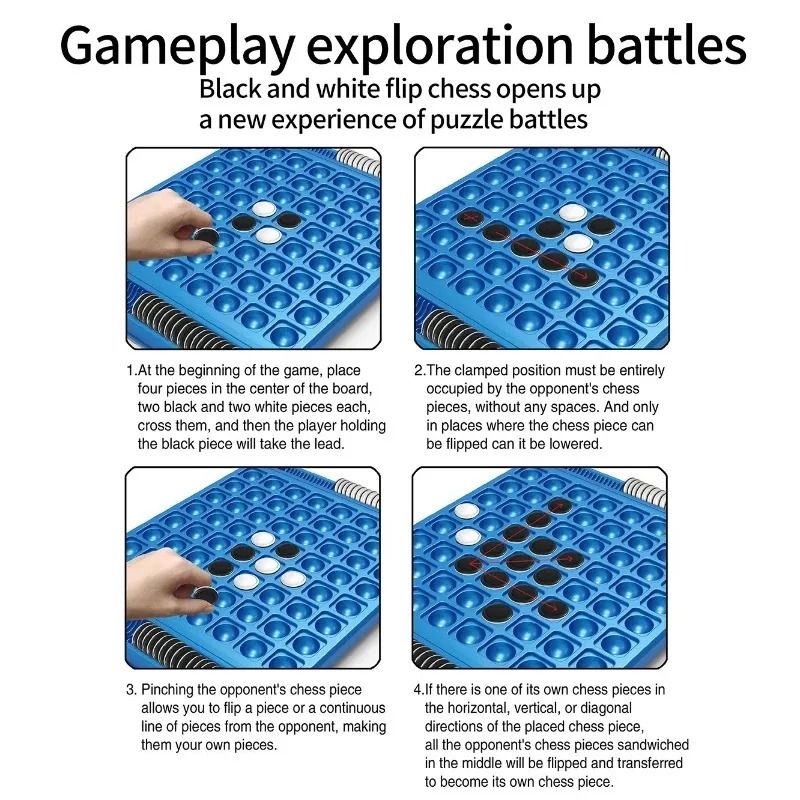 Dual Side Flip Board Strategy Game For Two Players Logic Training 6