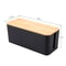 Bamboo Wood Cable Management Box Power Strip And Cord Organizer 4