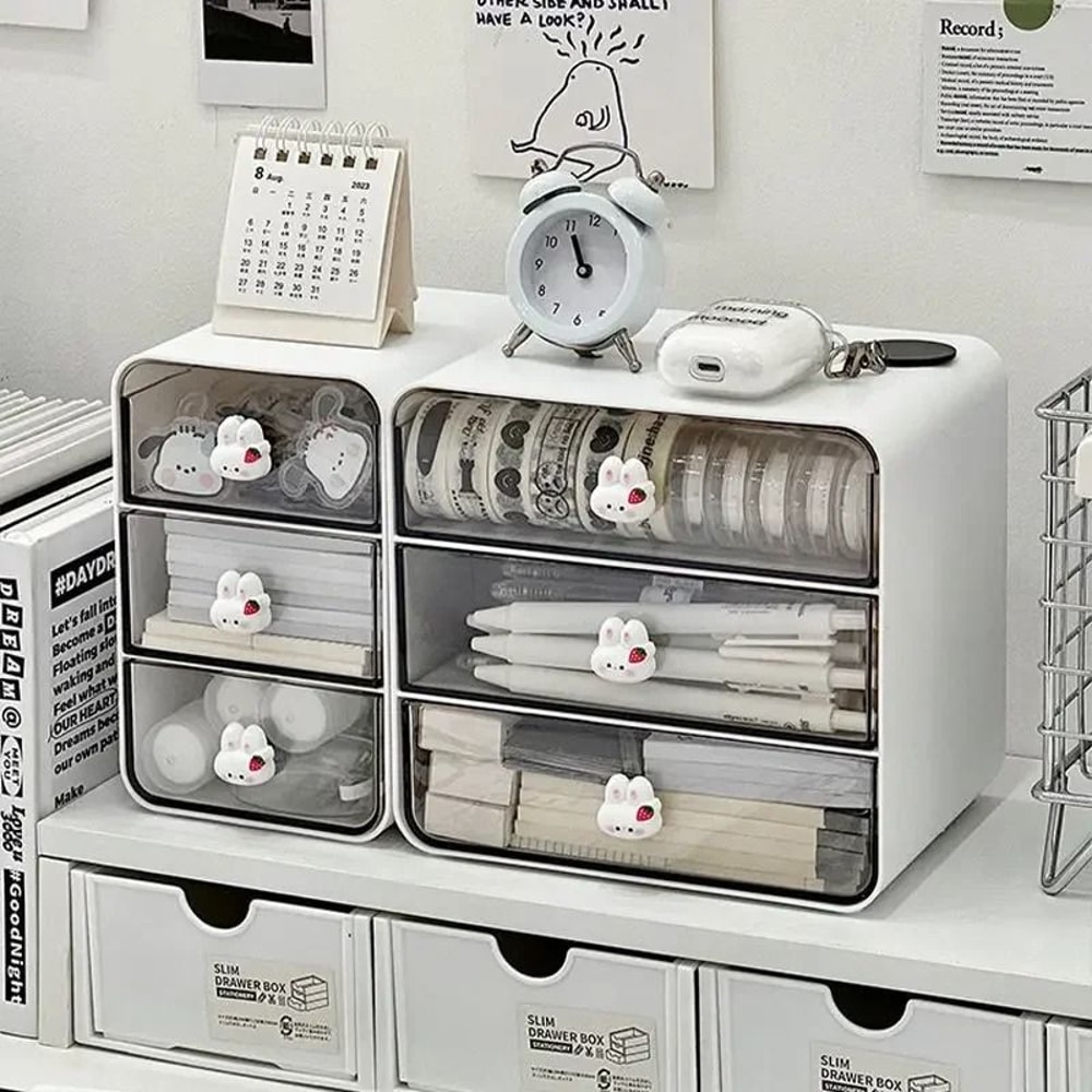 Multi Functional Desktop Drawer Organizer Box With Pen Holder 7