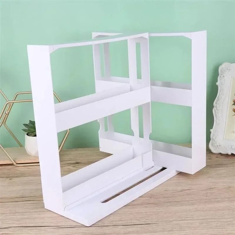 Two Tier Rotating Spice Organizer Rack For Kitchen And Bathroom 2