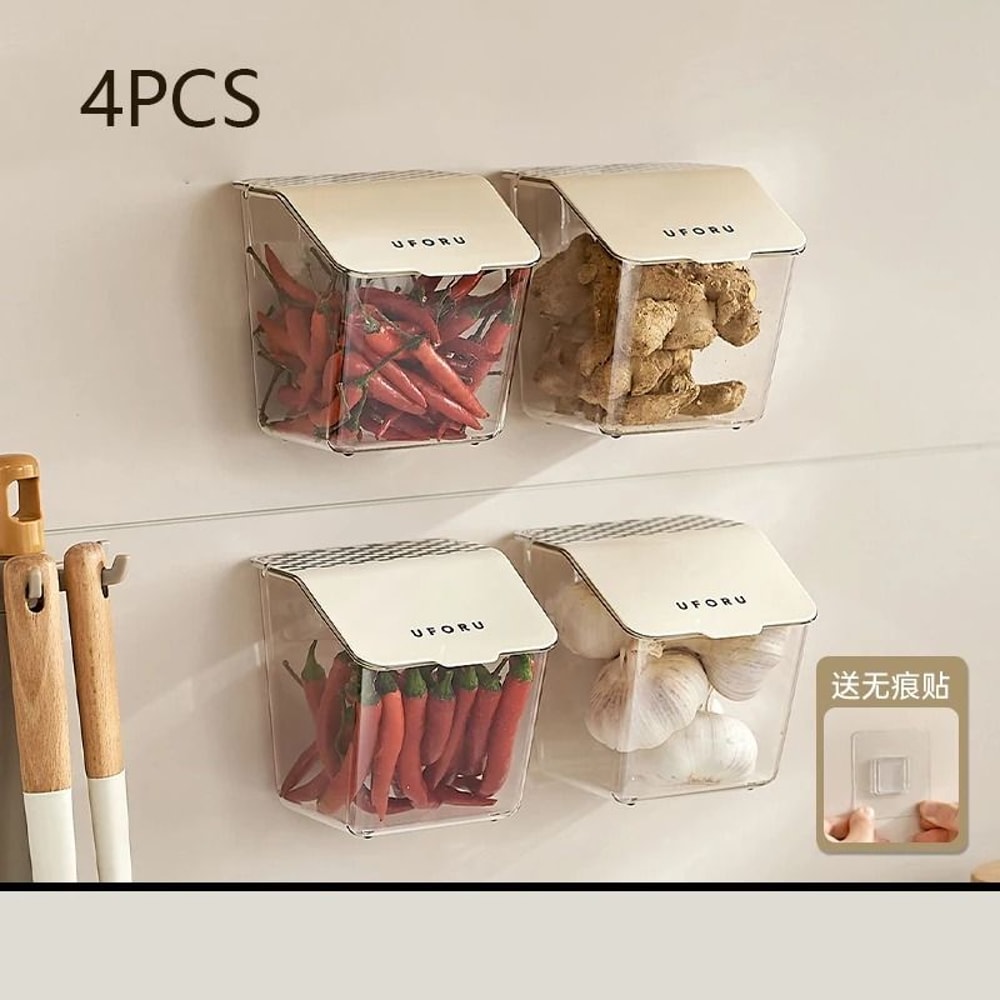 Wall Mounted Onion And Garlic Storage Box With No Drill Installation 2