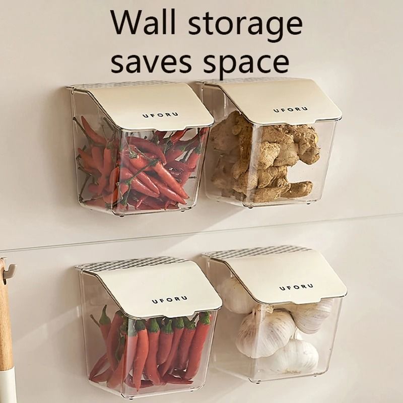 Wall Mounted Onion And Garlic Storage Box With No Drill Installation 3