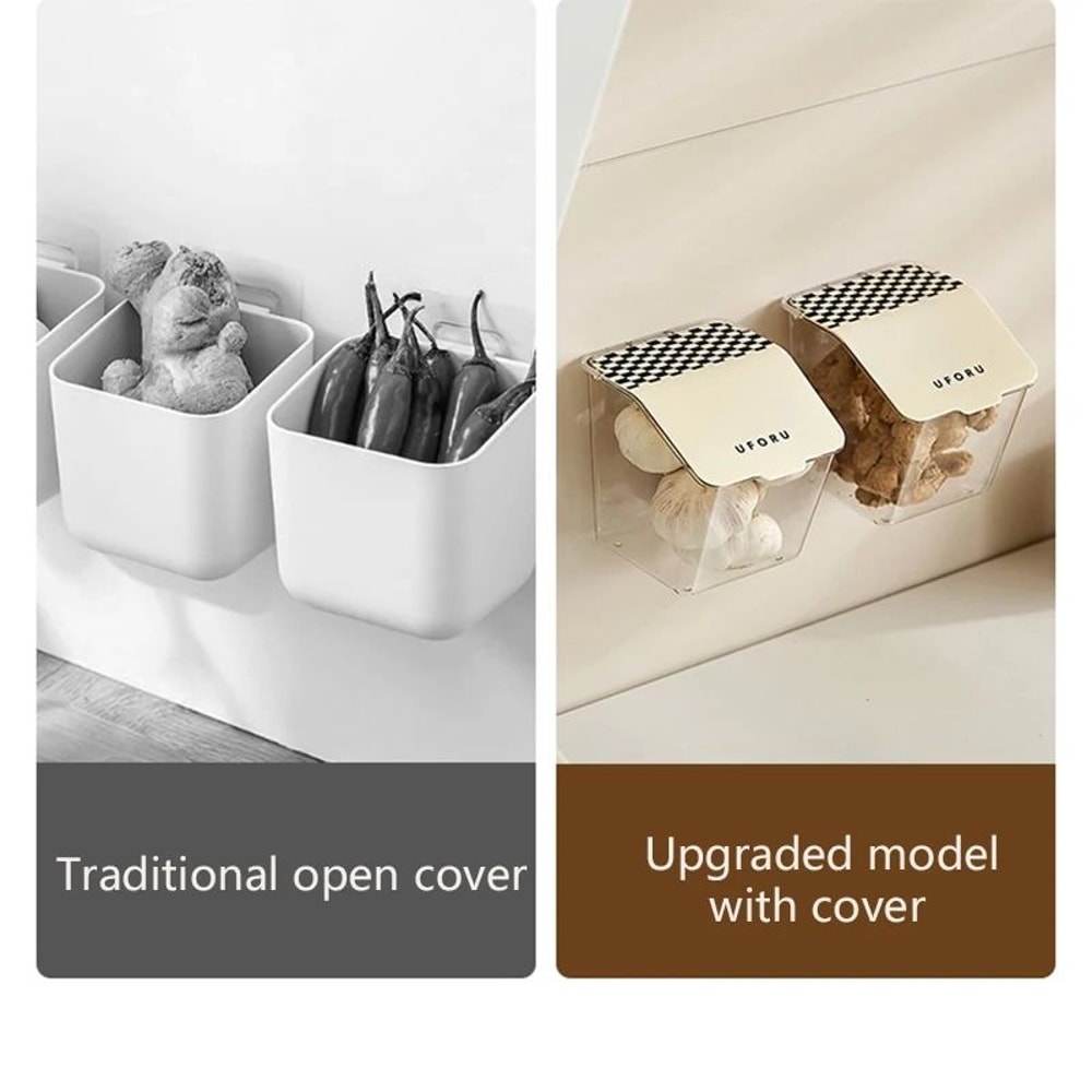 Wall Mounted Onion And Garlic Storage Box With No Drill Installation 6