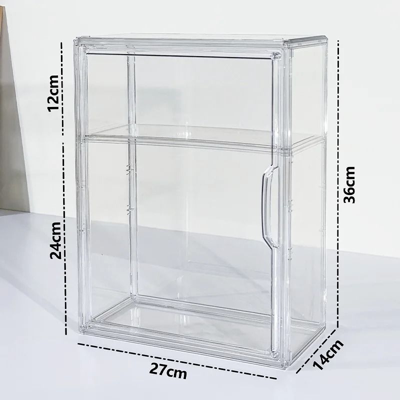 Clear Acrylic Figure Display Cabinet Large Capacity Dustproof Organizer 2
