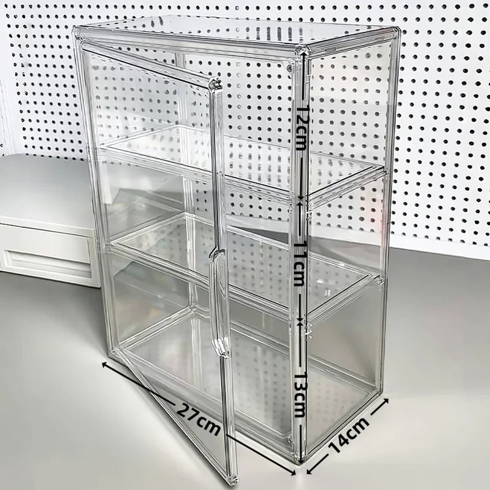 Clear Acrylic Figure Display Cabinet Large Capacity Dustproof Organizer 3