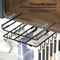 Under Cabinet Hanging Kitchen Organizer Rack With Hooks 8