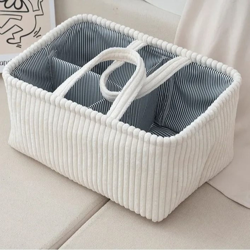 Large Bohemian Multi Compartment Storage Basket For Clothes And Toys 1