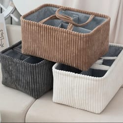 large bohemian multi compartment storage basket for clothes and toys