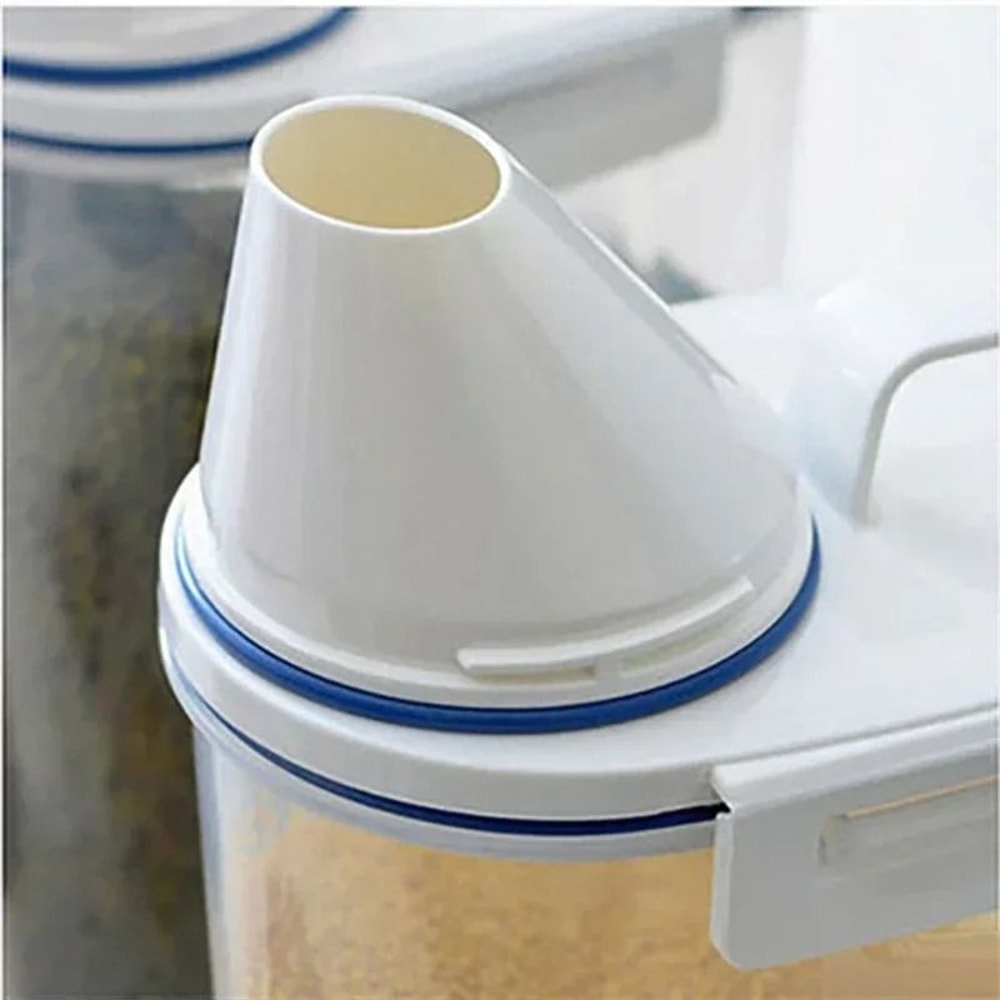 2KG Transparent Airtight Rice Storage Bucket With Measuring Cup 4