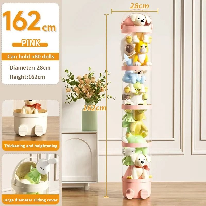 Transparent Plush Toy Storage Tube Organizer For Dolls And Stuffed Animals 1