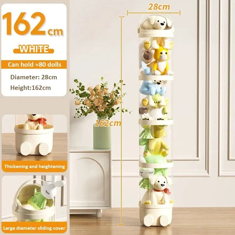 Transparent Plush Toy Storage Tube Organizer For Dolls And Stuffed Animals 2