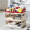 Foldable Desktop Bookshelf Organizer With Pegboard Storage Rack 13