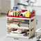 Foldable Desktop Bookshelf Organizer With Pegboard Storage Rack 13