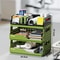 Foldable Desktop Bookshelf Organizer With Pegboard Storage Rack 16
