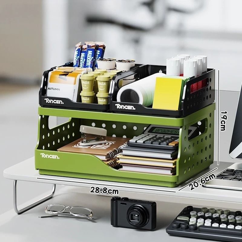 Foldable Desktop Bookshelf Organizer With Pegboard Storage Rack 12