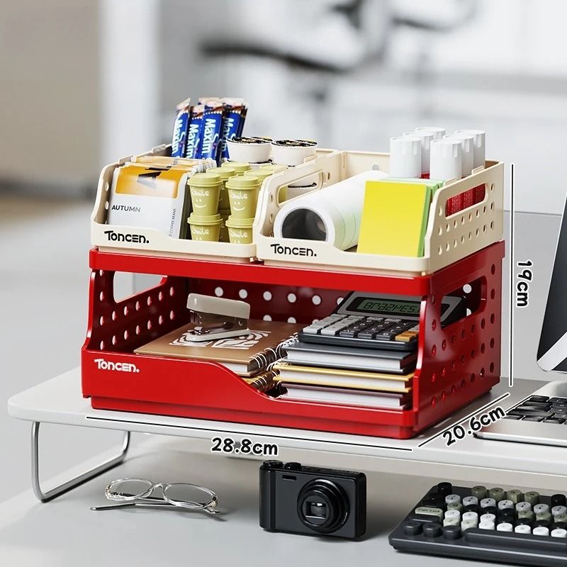 Foldable Desktop Bookshelf Organizer With Pegboard Storage Rack 11