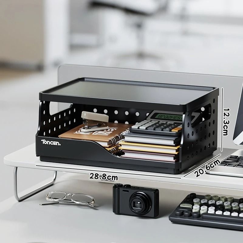 Foldable Desktop Bookshelf Organizer With Pegboard Storage Rack 6