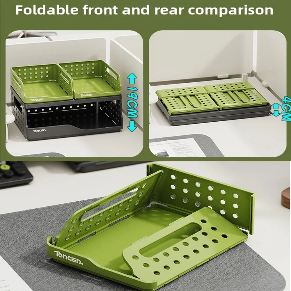 Foldable Desktop Bookshelf Organizer With Pegboard Storage Rack 18
