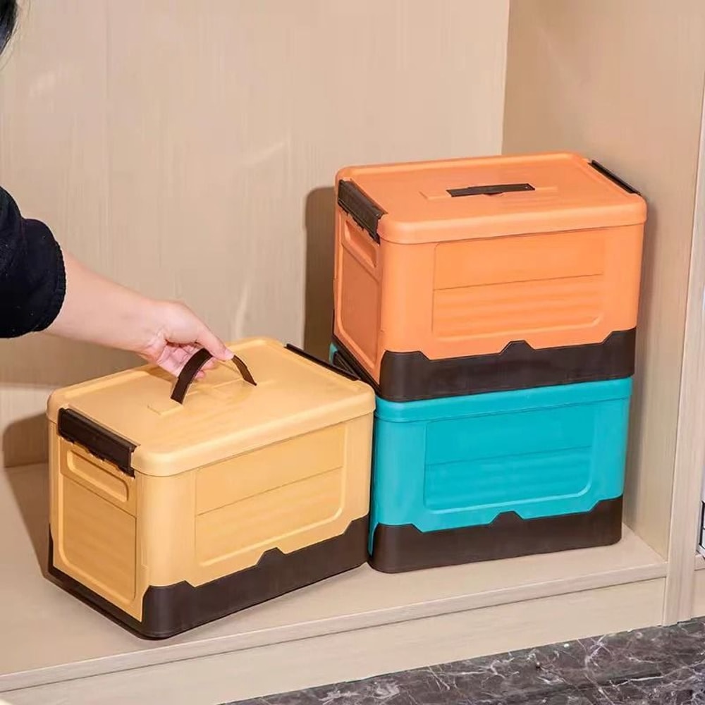 Large Foldable Storage Box With Lid Multifunction Plastic Organizer Basket 9