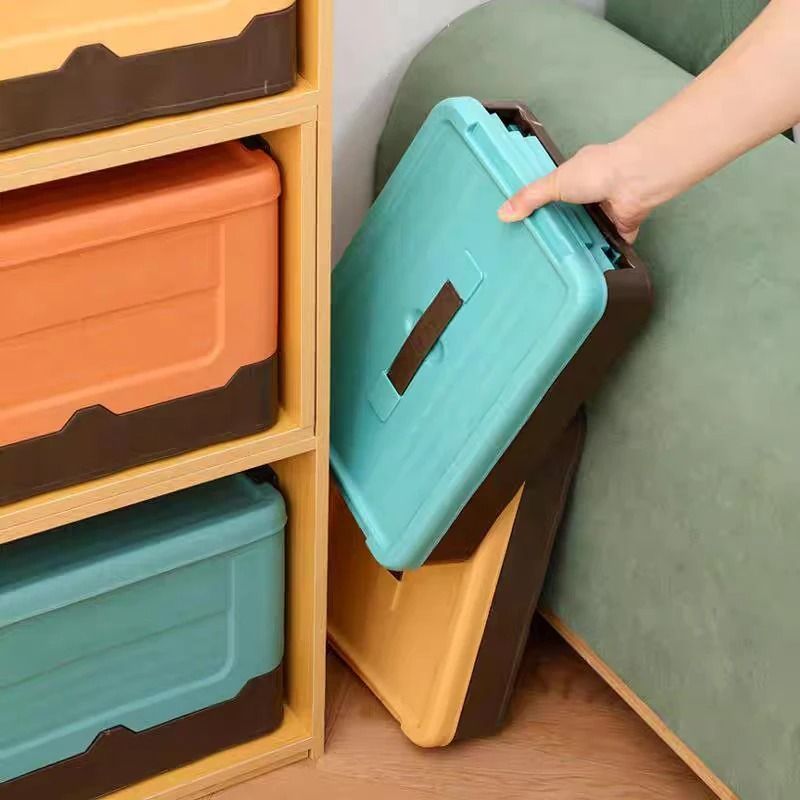 Large Foldable Storage Box With Lid Multifunction Plastic Organizer Basket 8