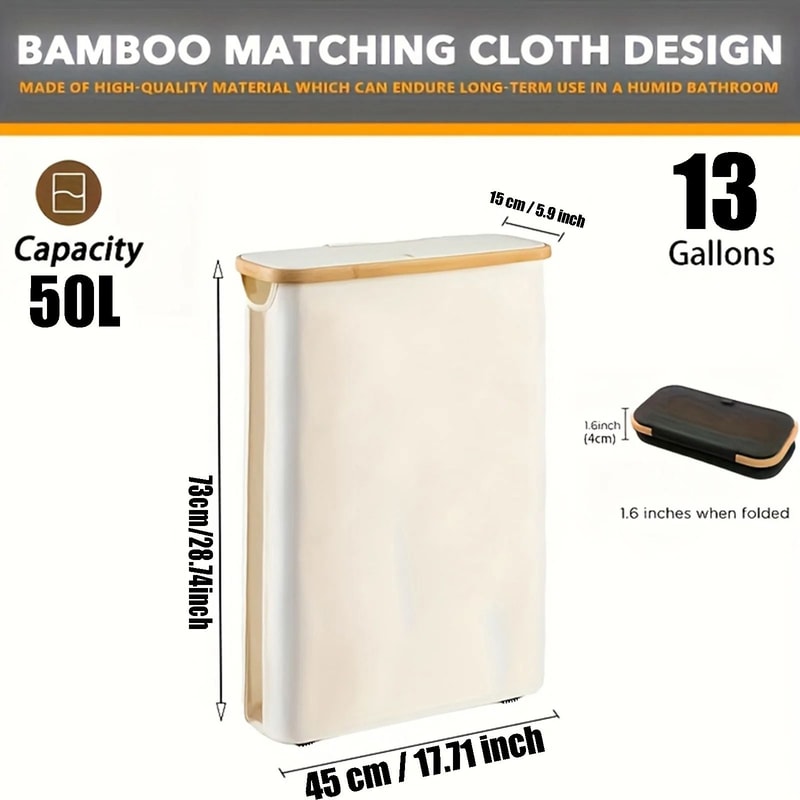 Foldable Bamboo Toilet Paper Storage Box With Anti Slip Base 7