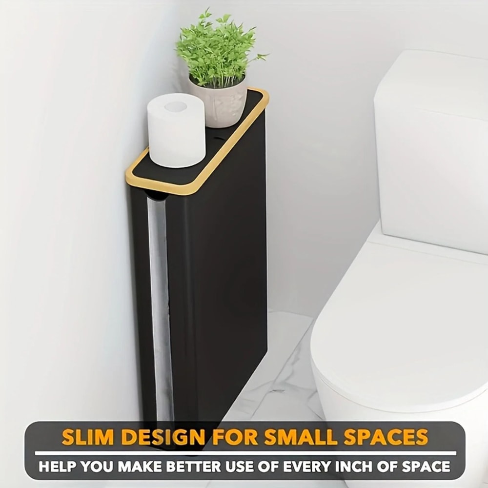 Foldable Bamboo Toilet Paper Storage Box With Anti Slip Base 8