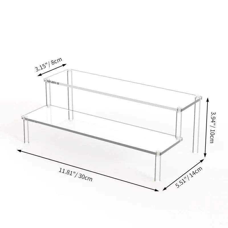Multi Layer Acrylic Display Stand Transparent Trapezoid Shelf 6