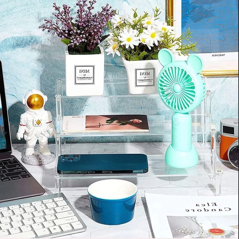 Multi Layer Acrylic Display Stand Transparent Trapezoid Shelf 15