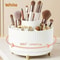 360 Rotating Makeup Brush Holder Organizer With 5 Slot Storage 8