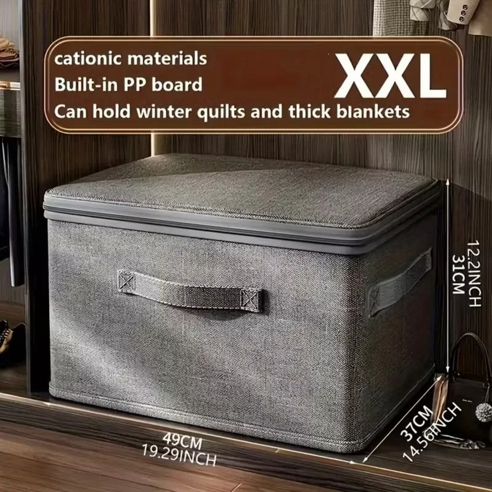 Large Capacity Clothes Storage Box With Zipper Folding Wardrobe Organizer Bag 5