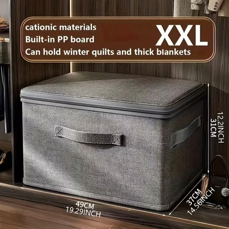 Large Capacity Clothes Storage Box With Zipper Folding Wardrobe Organizer Bag 5